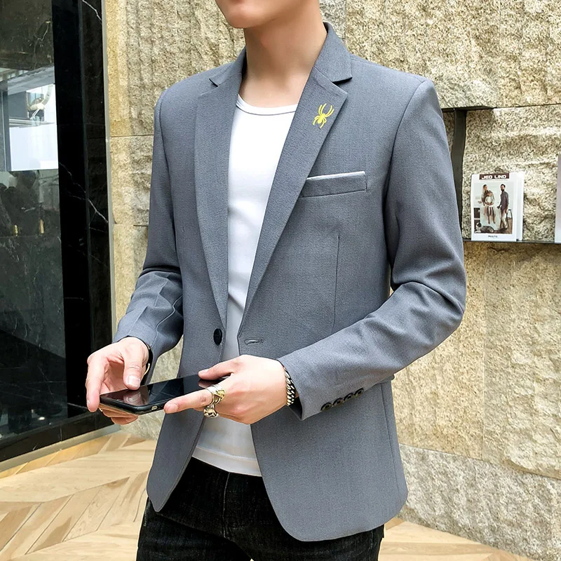 Мужской костюм для досуга корейский стиль с длинным рукавом 2019|Пиджаки| |