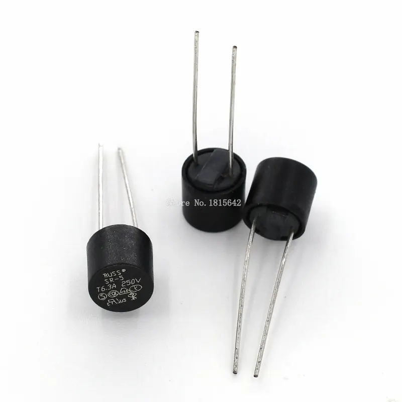 50 шт. предохранитель комплект медленный T2A T3.15A T4A T5A T6.3A 250V 2A-6.3A SR-5 2Pin кабельные наконечники в наборе для 5 видов каждый 10 шт