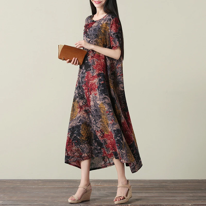 Zipipiyf 2017 лето новое искусство ретро свободные народном стиле платье с короткими