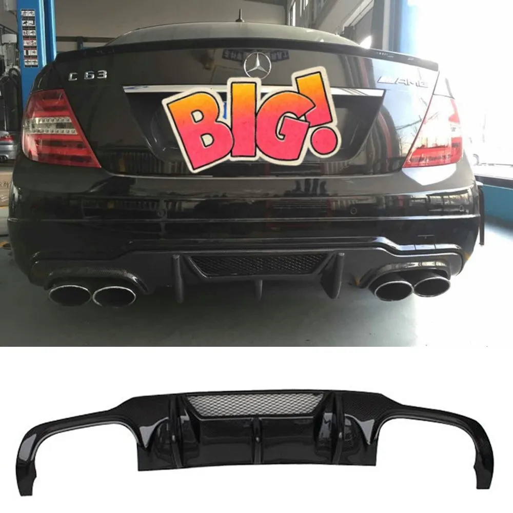 W204 C63 AMG углеродного волокна диффузор, губа на задний бампер для Mercedes Benz 2011