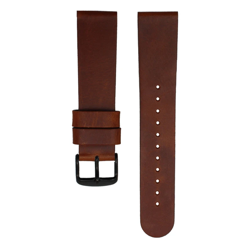 brown black buckle Минималистичный стиль, ремешок для часов из натуральной кожи, 18 мм, 20, 22 мм, ремешок для часов, быстросъемный ремешок, тонкий двойной слой, Воловья кожа, ремешок для часов - Цвет ремешка: brown black buckle
