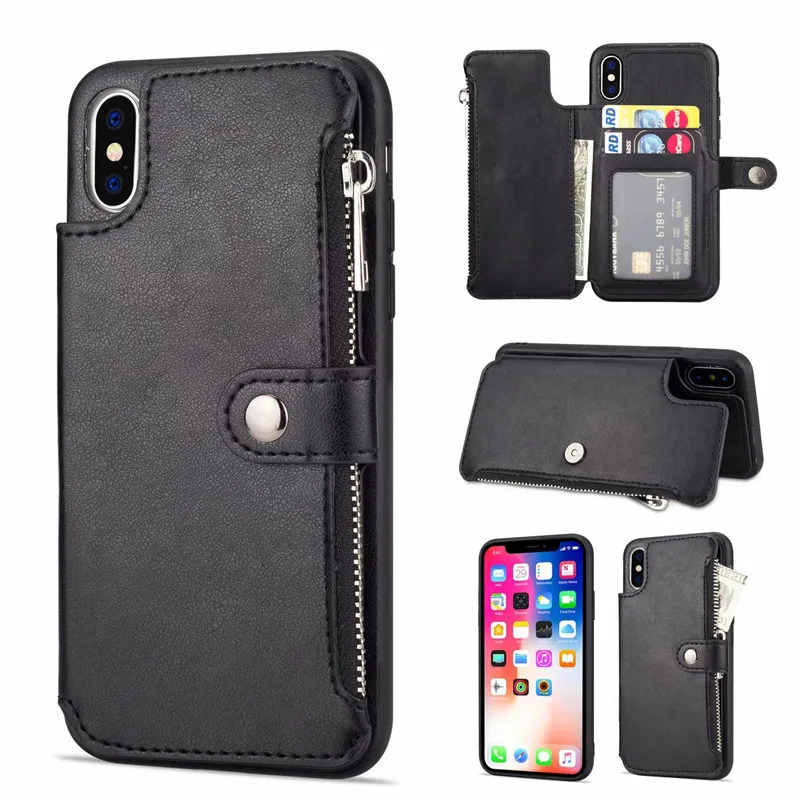 FTAIDKJ Бумажник Флип PU кожаный чехол на молнии для iPhone XS Max XR 10 X чехол карта карманный Стенд чехол для iPhone 7 6 6 S 8 Plus Coque