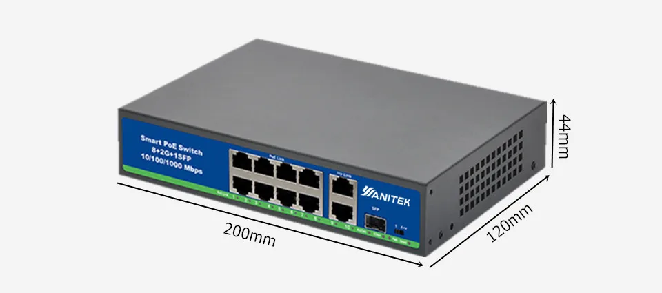 

8 Ports 48V POE switch with standardized RJ45 port IEEE 802.3 af/at 48V Network switch Ethernet with 100/1000Mbps for POE camera