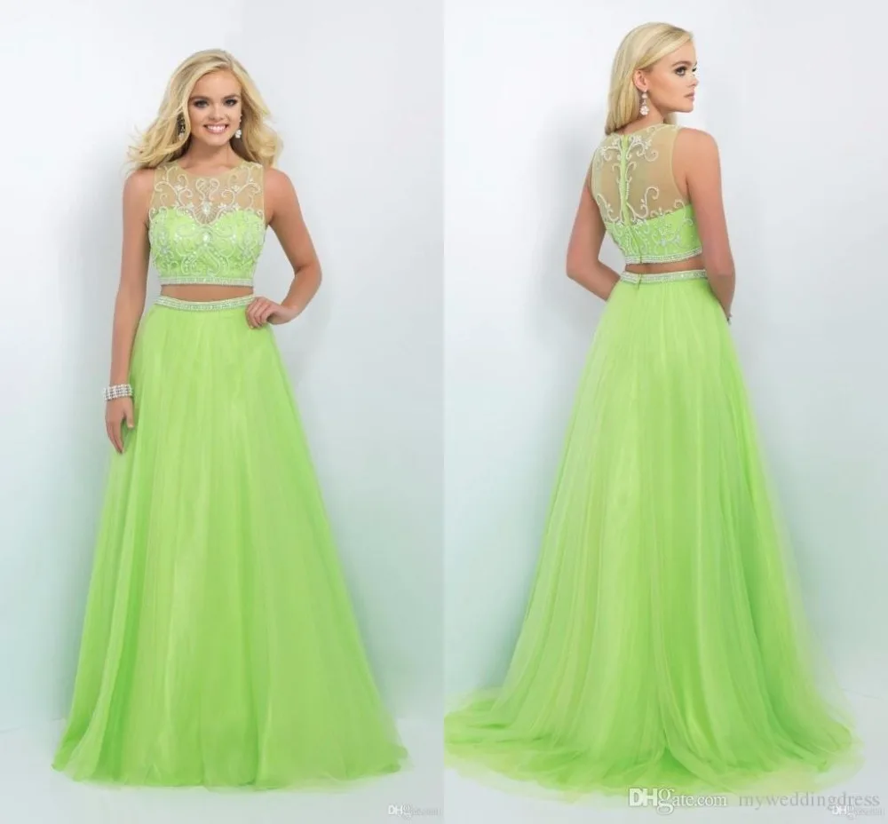 2017 Две Пьесы Пром Дешевые Платья Вечерние Pageant Иллюзия Декольте Бисера Лиф