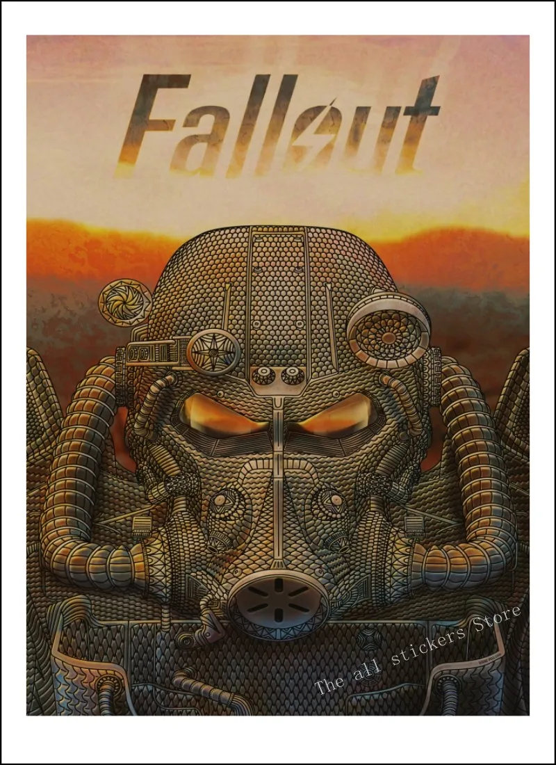 Fallout: Brotherhood of steel, Fallout 76, игровой плакат Fallout 3 4, украшение для дома, игровой плакат из крафт-бумаги/9005 - Цвет: 2