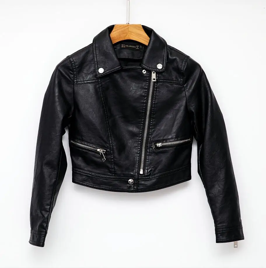 YLL7788 Black Новое поступление, брендовые осенние мотоциклетные белые кожаные куртки, черная кожаная куртка, женское кожаное пальто, тонкая куртка из искусственной кожи - Цвет: YLL7788 Black