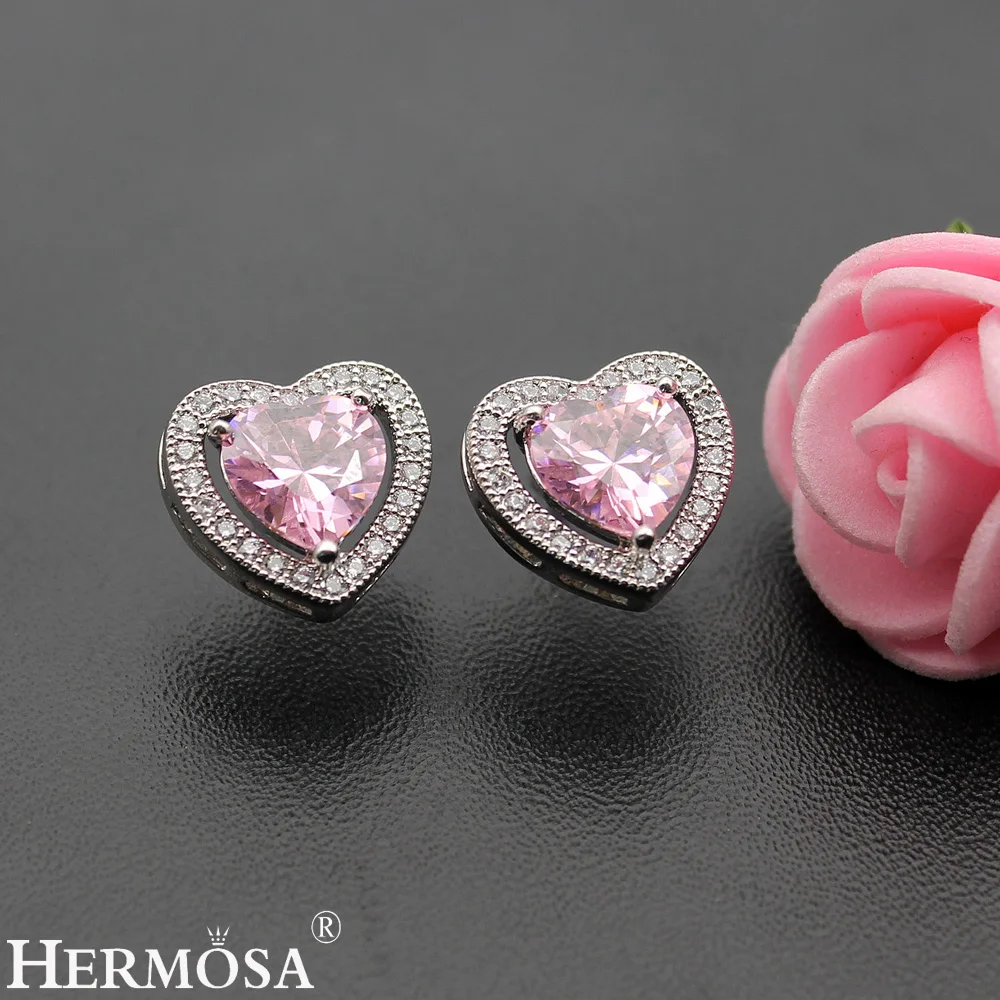 Hermosa ювелирные изделия классическое милое сердце Мода 6 цветов выбор Серебро 925