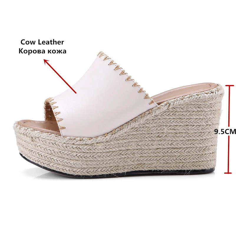 Женская обувь FEDONAS повседневная из натуральной кожи на танкетке с открытым