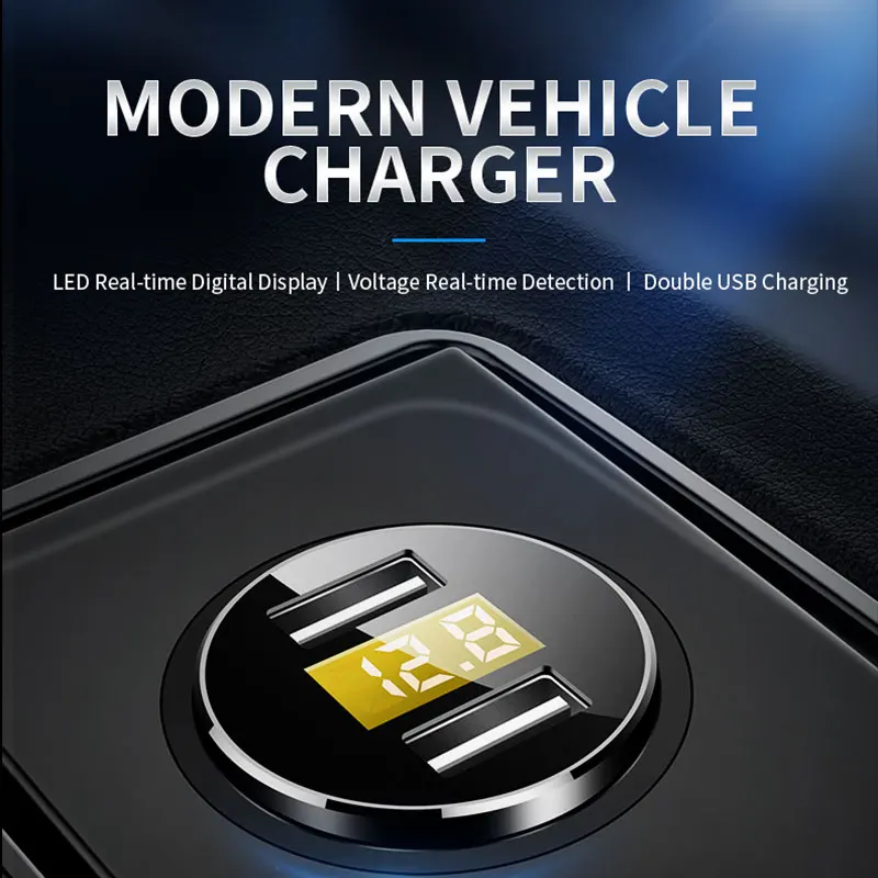 Автомобильное двойное USB зарядное устройство прикуриватель разветвитель