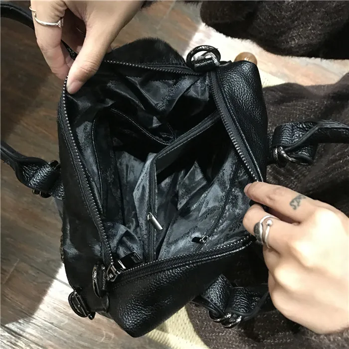 Женские зимние модные сумки из конского волоса, Набор сумок, многофункциональная сумка на одно плечо, атмосферная кожаная сумка для отдыха
