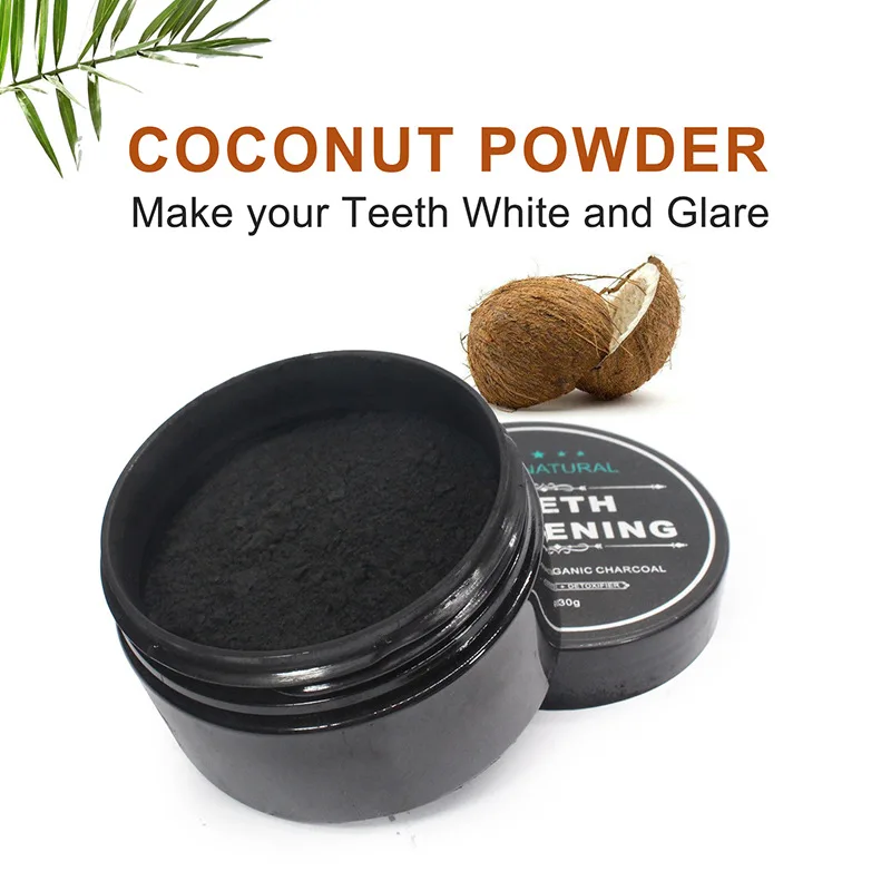 Отбеливание зубов порошок дыма кофе чай пятна удалить активированный уголь