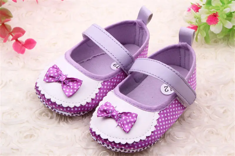 

Bowknot Prewalker Soft Infant Girls Baby Polka Dots Trainers Shoes SZ 3-12M U-QW