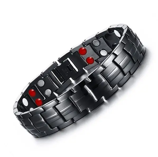 

Black Men's Health Energy Bracelet Bangle Stainless Steel Chain Link Bracelet Male Magnetic Bracelet 19-22cm Dropshipping