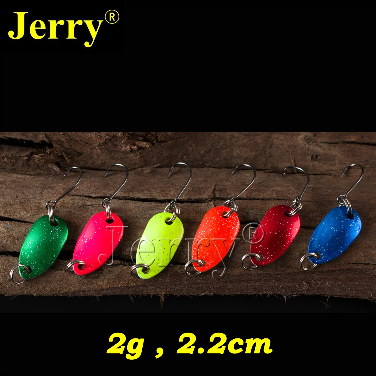 Jerry 6 шт. 2 г pesca Микро Мини форель ложка приманки Сверхлегкий речной рыбалки блесна в форме ложки окуня приманка - Цвет: With sparkles