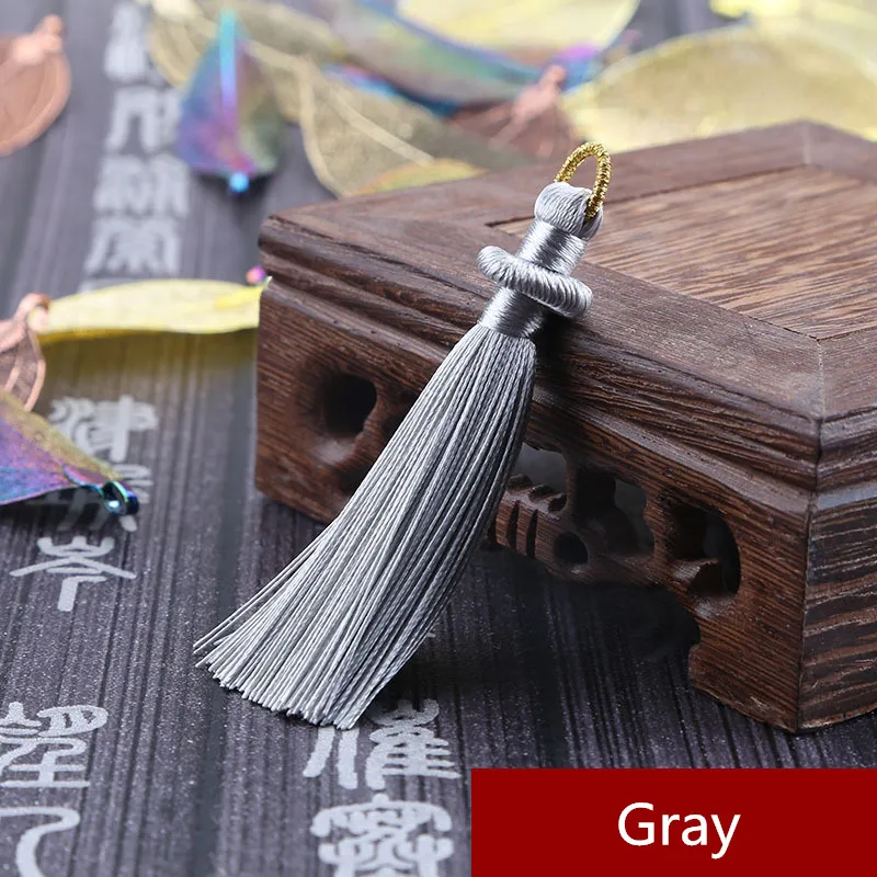 Gray 5 шт. 8 см висячие кольца кисточкой ювелирные изделия занавес одежды декоративные аксессуары DIY Ключ сотовый телефон сумка бахрома отделка кисточки кулон - Цвет: Gray