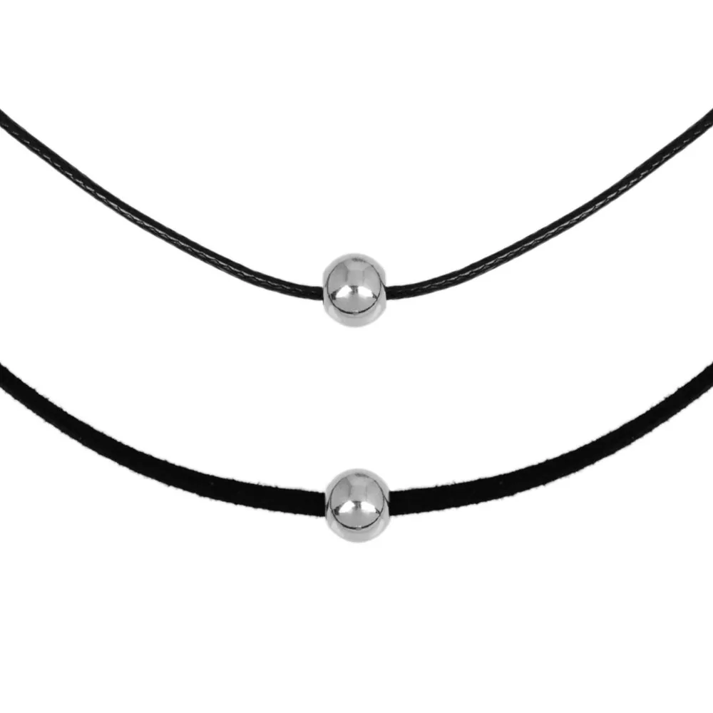 Простое модное колье чокер с серебряными бусинами многослойные парные подвески