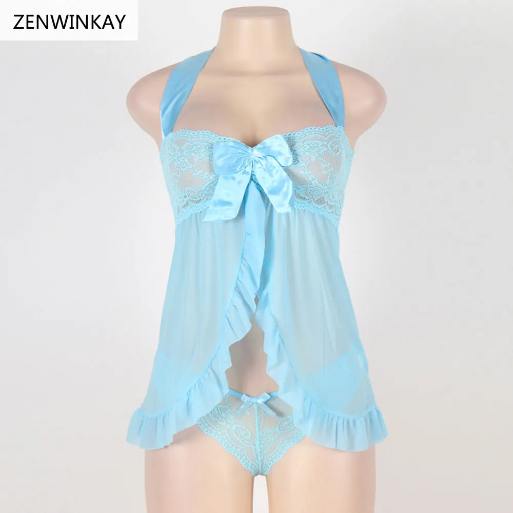 Порно Для женщин Горячие костюмы порно секс белье Кружево Babydoll платье порно Для женщин Горячие костюмы плюс Размеры с стринги M XL 3XL 5xl