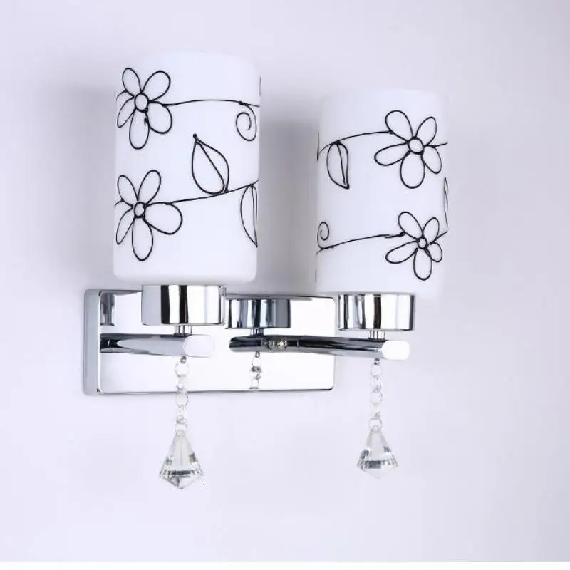 Стеклянный настенный светильник s образное бра лампа с вертикальной аппликацией