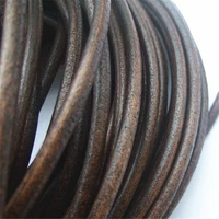 5 mards dark brown genuine leather 5mm round leather cord for diy necklace bracelet jewelry making findings