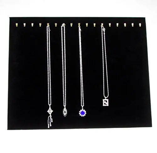 Черный бархатный лоток для ювелирных изделий 17 крючков|display organizer|jewelry trayjewelry display