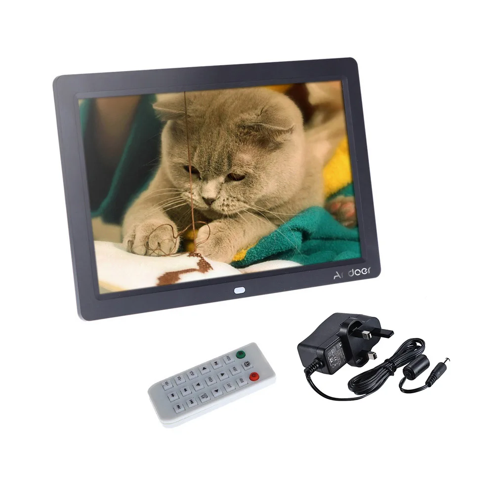Andoer 1" HD Цифровая фоторамка TFT-LCD 1280*800 полный обзор фотоальбом будильник MP3 MP4 видеоплеер цифровая фоторамка