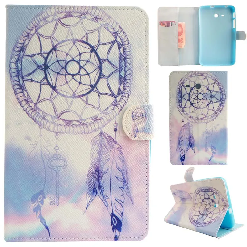 Мягкий чехол из ТПУ с рисунком и подставкой держатель для карт Обложка Samsung Galaxy Tab