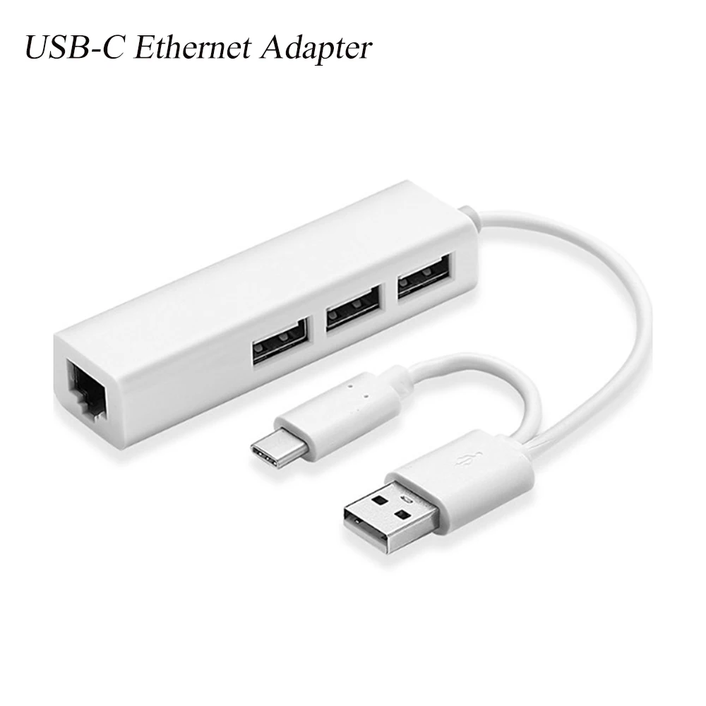 Адаптер Ethernet Type C 3 USB концентратор к RJ45 Lan адаптер Сетевая карта гигабитный