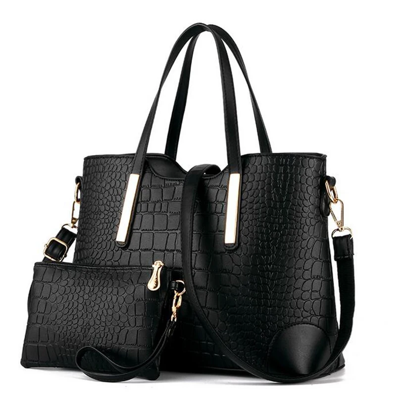 

Crocodile Big Women Composite Bag 2017 New Fashion Woman Handbag Lady Famous Designer Brand Leather Shoulder Messenger Bag DXF66