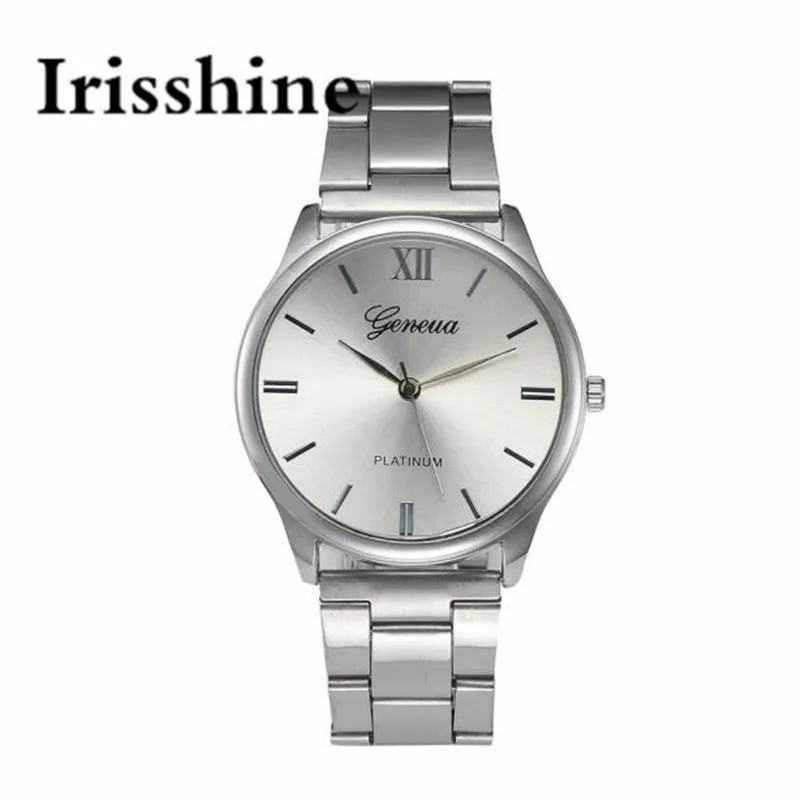 

Irisshine i0800 brand luxury Men Fashion Women Crystal Stainless Steel Analog Quartz Wristwatch Bracelet unisex watches couple