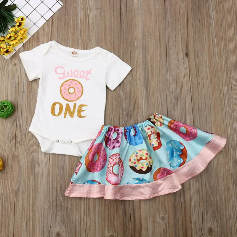 Новинка 2 шт. одежда для маленьких девочек детская из хлопка новорожденных боди +