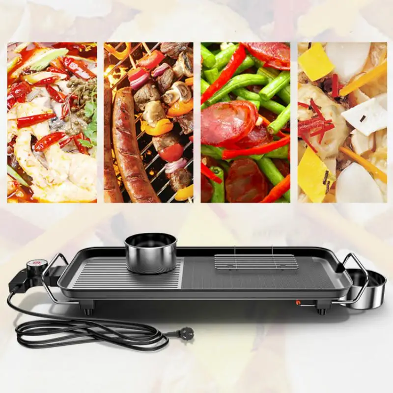 Электрическая мясорубка блюдо для барбекю бездымный котелок в Корейском стиле