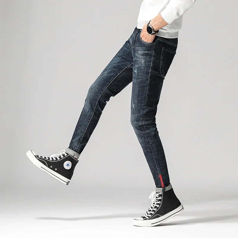 Новые модные джинсы мужские облегающие джинсы-велосипедист-гонщик хип-хоп
