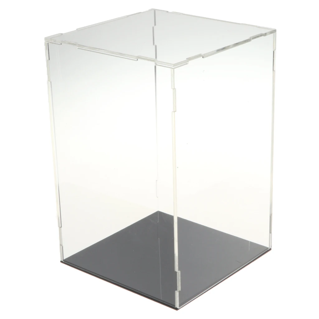 14.5x14.5x22cm Прозрачный акриловый пылезащитный чехол MagiDeal с черной основой для моделей автомобилей, аниме-фигурки - Цвет: 14.5x14.5x22cm