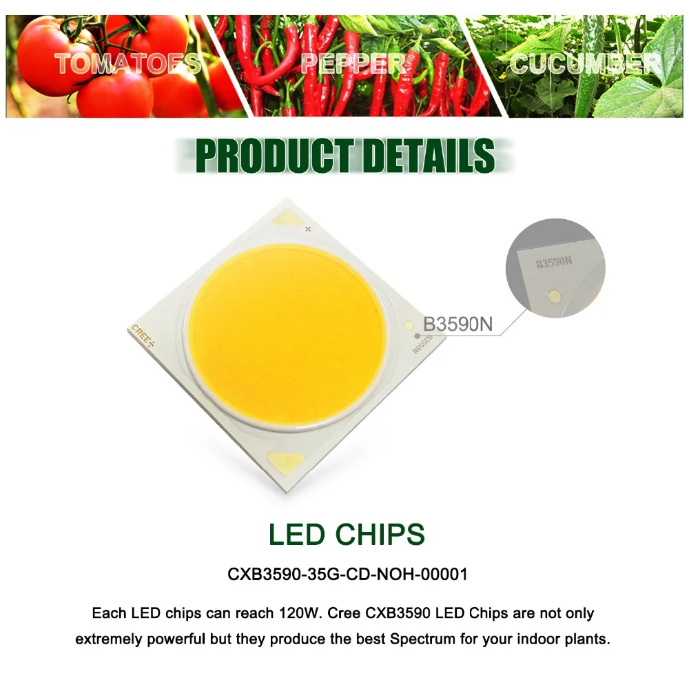 CREE CXB3590 200 Вт COB LED Grow Light полный спектр затемнения 26лм = HPS 400 растущая лампа для