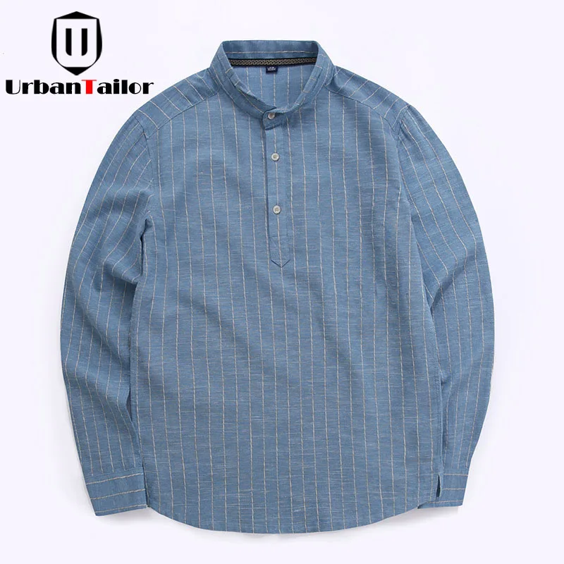 Urbantailor 2018 Новая мода Повседневное Для мужчин Лен Рубашки для мальчиков с длинным