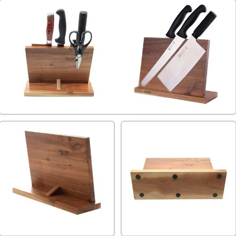 NEW Solid Wood Magnetic Knife Holder Ventilation Drying Storage Block Stand Magnet Kitchen Utensil Cooking Tools | Дом и сад