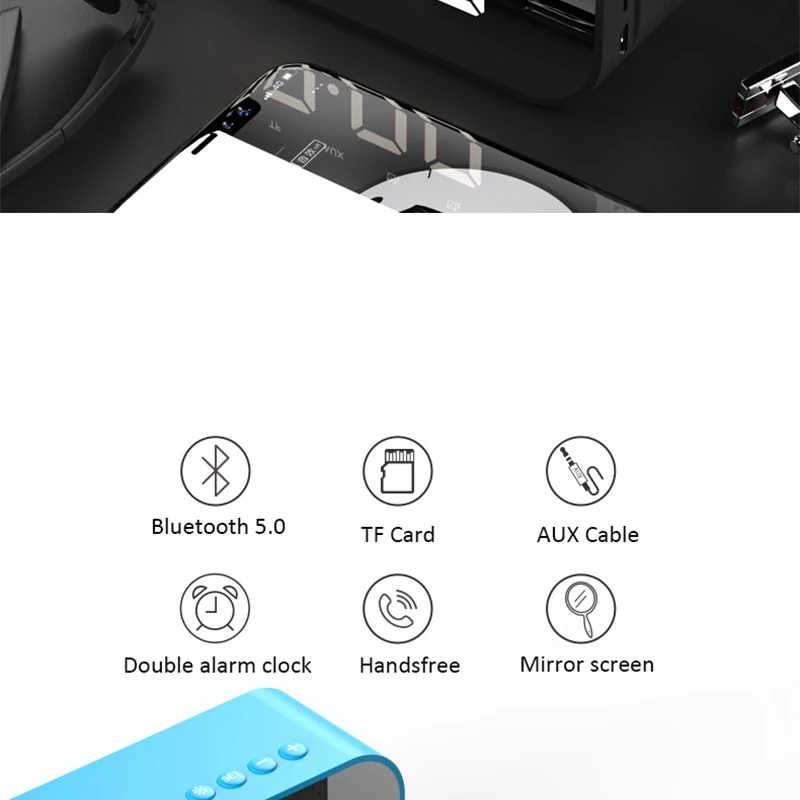 Стерео Bluetooth 5,0 динамик двойной громкий динамик будильник функция HIFI Громкая связь для телефона портативный динамик TF MP3