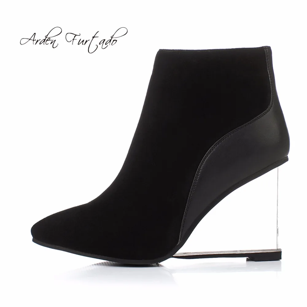 Arden Furtado/2017 г. зимние женские ботильоны Martin из натуральной кожи на прозрачном