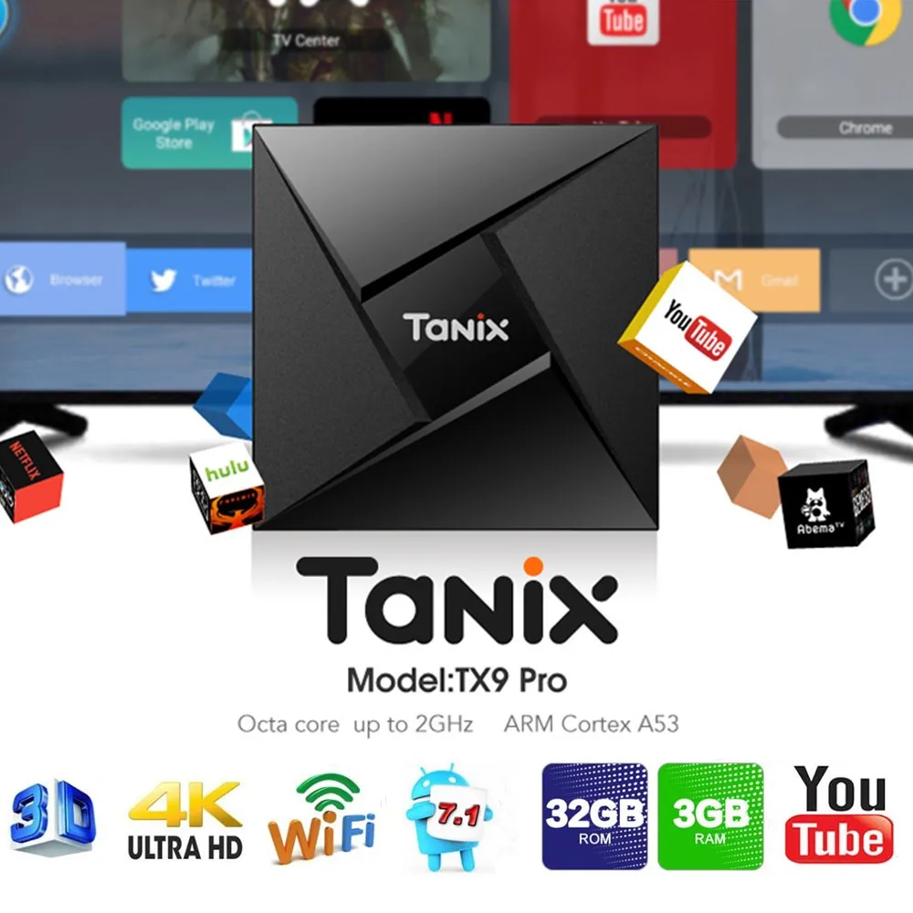 Tanix TX9 Pro ТВ коробка Android 7.1 Amlogic S912 Восьмиядерный 3 г Оперативная память 32