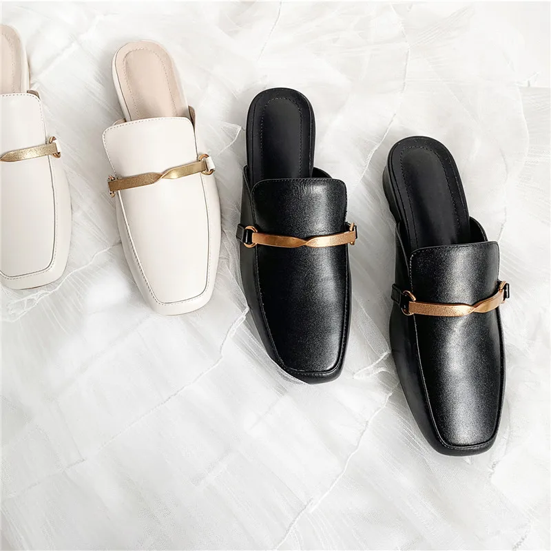 ASUMER/размеры 34-40 Женские туфли из натуральной кожи на плоской подошве с квадратным