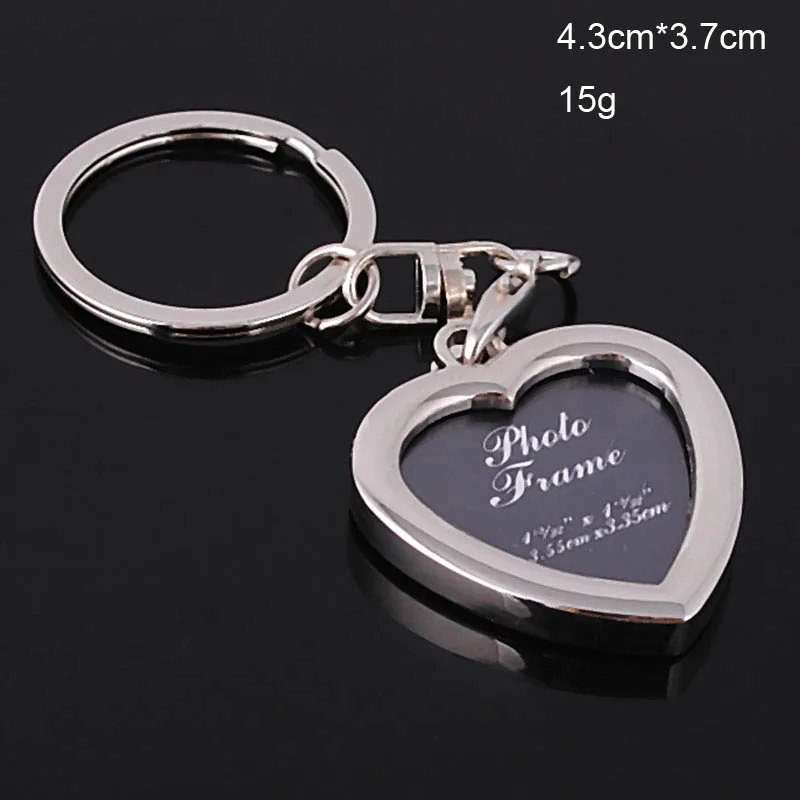 Фоторамка из цинкового сплава брелок для ключей Круглый квадратный классический