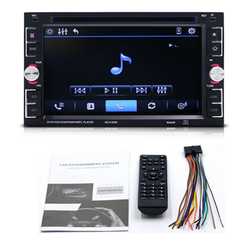 6213 6 2 &quotШирокий TFT экран Bluetooth Автомобильный MP3 плеер Стерео вход Aux приемник FM
