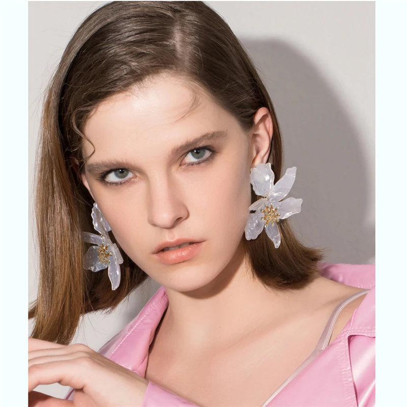 Женские акриловые серьги подвески в виде цветка|Серьги-подвески| |