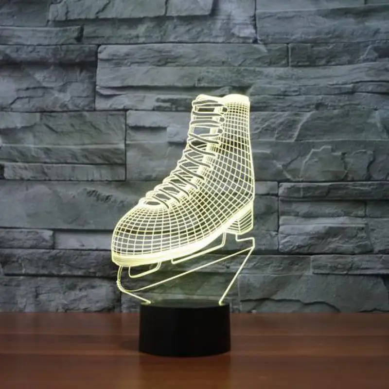 Новая обувь для катания на коньках 3d огни 7 красочных сенсорных светодиодных визуальных настольных ламп подарки атмосферная настольная лампа Новинка Luminaria Led ночник