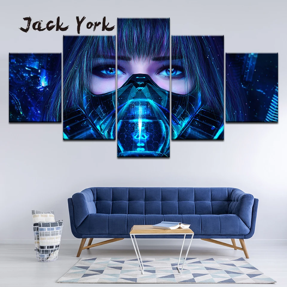 Маска для рисования на холсте Голубые глаза 5 шт. | Дом и сад