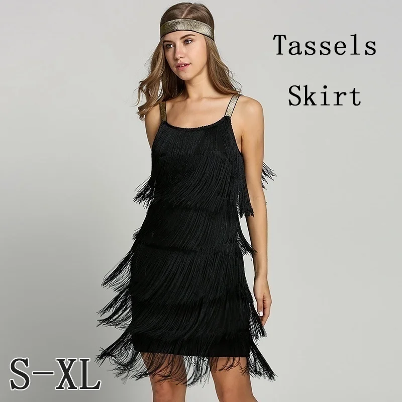 Новинка модное женское платье на бретельках с кисточками блестящее для вечерние