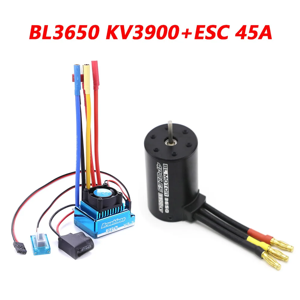 45A and KV3900 motor Водонепроницаемый 3650 3900KV бесщеточный двигатель 45A 60A 80A 120A ESC программист карты комбо набор для RC barco parte 1/10 1/12 RC автомобиль грузовик - Цвет: 45A and KV3900 motor