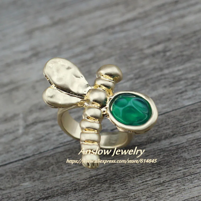 Женское Винтажное кольцо со стрекозой Anslow 2019 лидер продаж оптом ювелирное