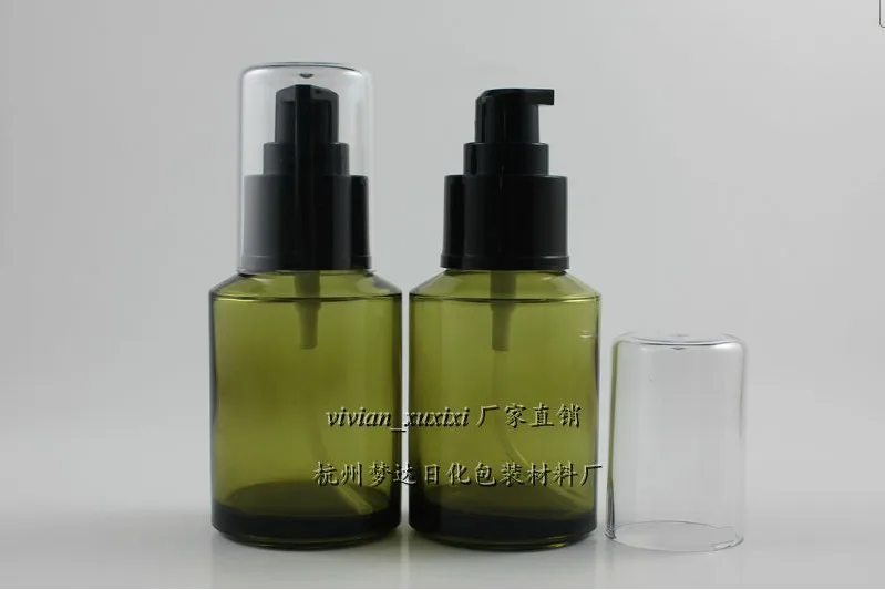 Бесплатная доставка 60 мл светло зеленый круглый лосьон бутылки стеклянная