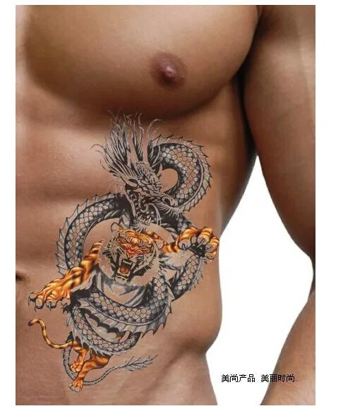 2 шт. 2014 хит продаж большие тату наклейки с драконом мужские на запястье груди